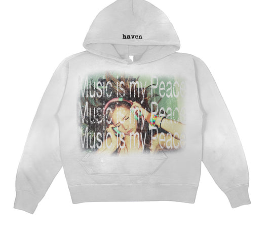 Grey “Music is my peace” hoodie